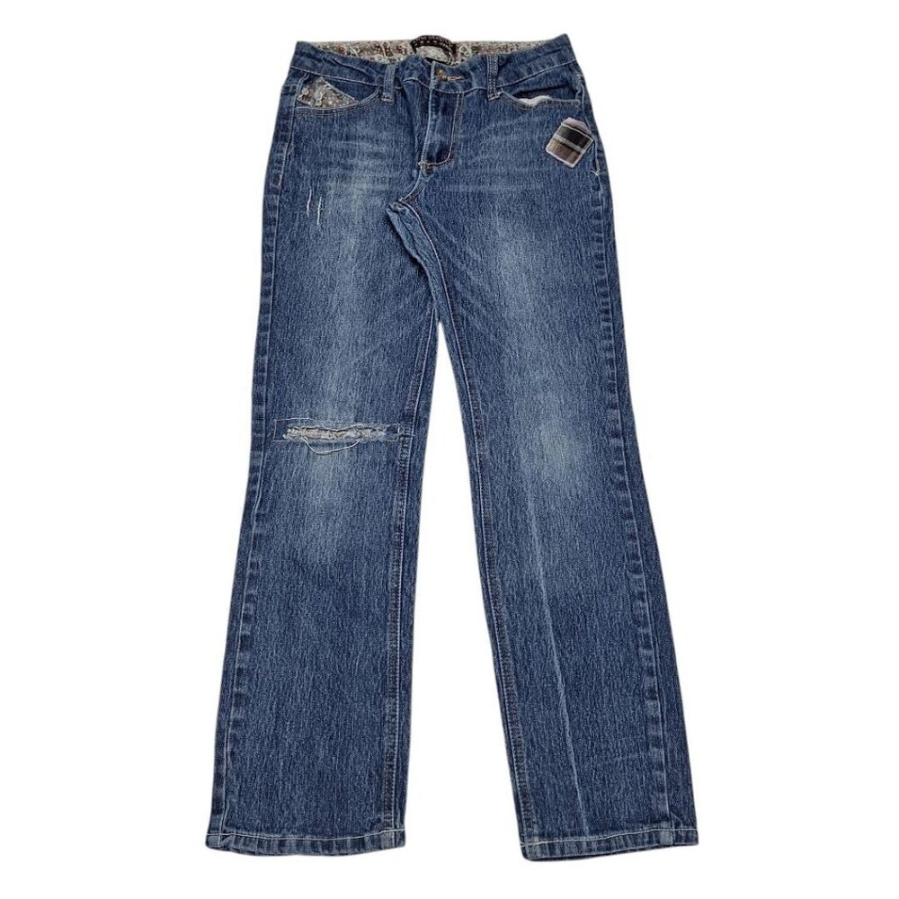 One Step Up Girls Jeans‎ Size 14 Blue Jeans Patches Lightly Distressed